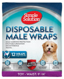 Simple Solution Disposable Dog Diapers for Male Dogs - Male Wraps with Super Absorbent Leak - Proof Fit - 12 Count