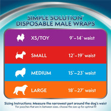 Simple Solution Disposable Dog Diapers for Male Dogs - Male Wraps with Super Absorbent Leak - Proof Fit - 12 Count