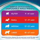 Simple Solution Disposable Dog Diapers for Male Dogs - Male Wraps with Super Absorbent Leak - Proof Fit - 12 Count