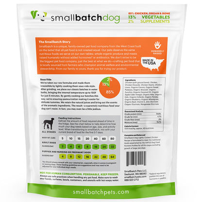 Small batch dog lightly cooked chicken recipe 2LB frozen dog sliders