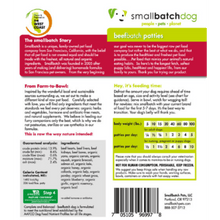 Smallbatch Frozen Dog Food 1 Oz Sliders | Beef 3 Lbs – High - Quality Raw Food for Dogs (Local Delivery or In - Store Pickup Only)