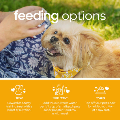 smallbatch Pets Freeze - Dried Super Booster Pork Bites for Dogs & Cats, 7 oz, Made in The USA, Humanely Raised Single Protein Source, Topper & Treat, with Organic Vegetables and Probiotics