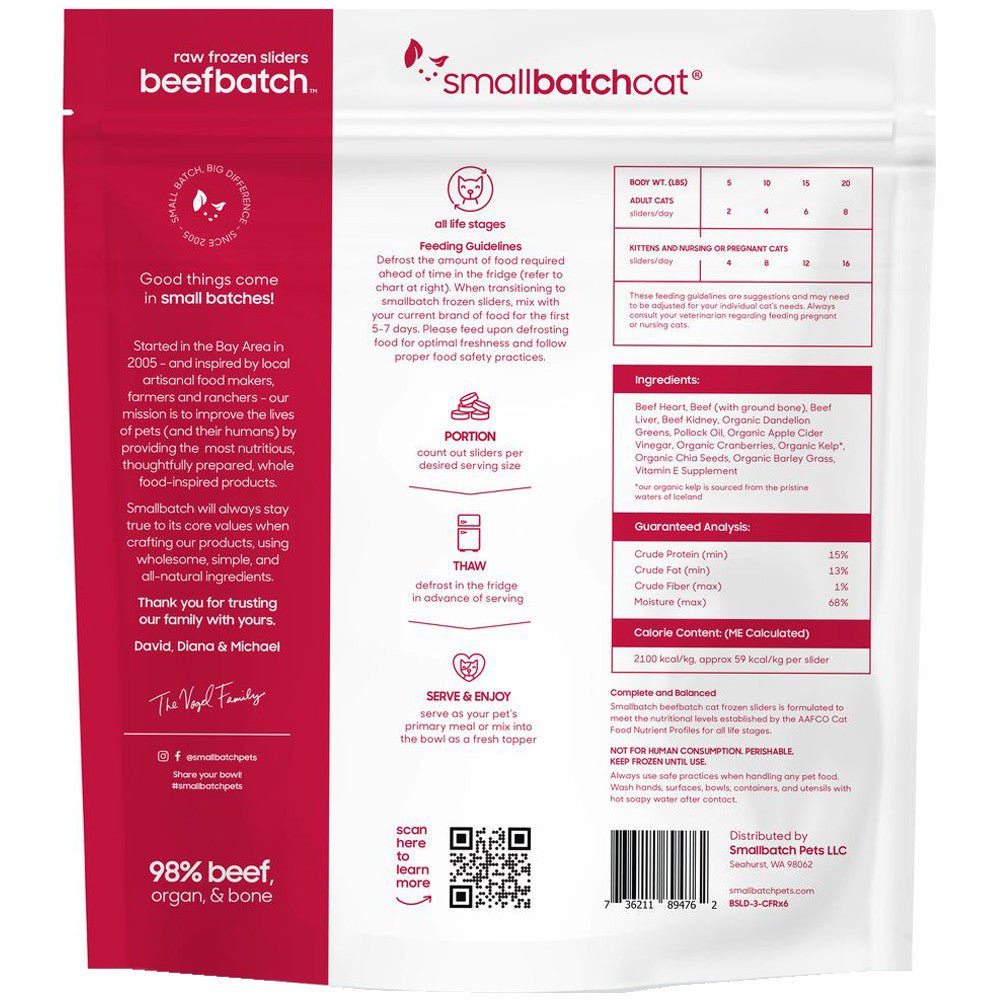 Smallbatchcat frozen beefbatch 3lbs