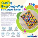 SodaPup Honeycomb eMat – Durable Lick Mat Feeder Made in USA Food Safe Rubber for Mental Stimulation - Avoiding Overfeeding - Fresh Breath - Digestive Health - Calming