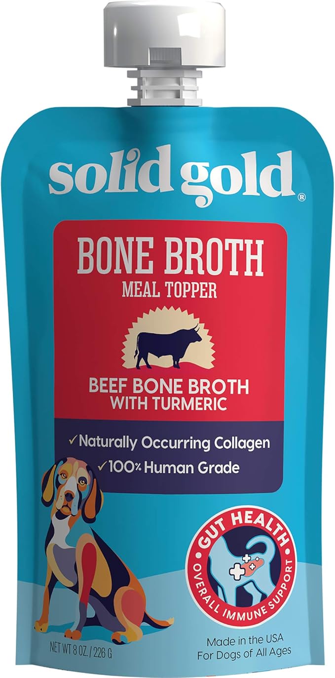 Solid Gold Bone Broth Meal Topper - beef Bone Broth with turmeric