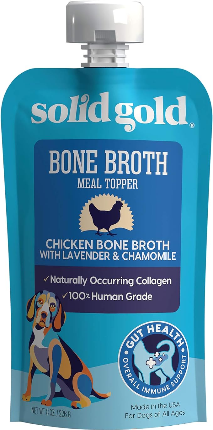 Solid Gold Bone Broth Meal Topper - Chicken Bone Broth with Lavendar and Chamomille