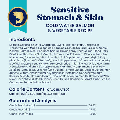 Solid Gold Sensitive Stomach Gut Health Cold Water Salmon & Vegetable Grain - Free Dry Dog Food, 3.75 - lb bag