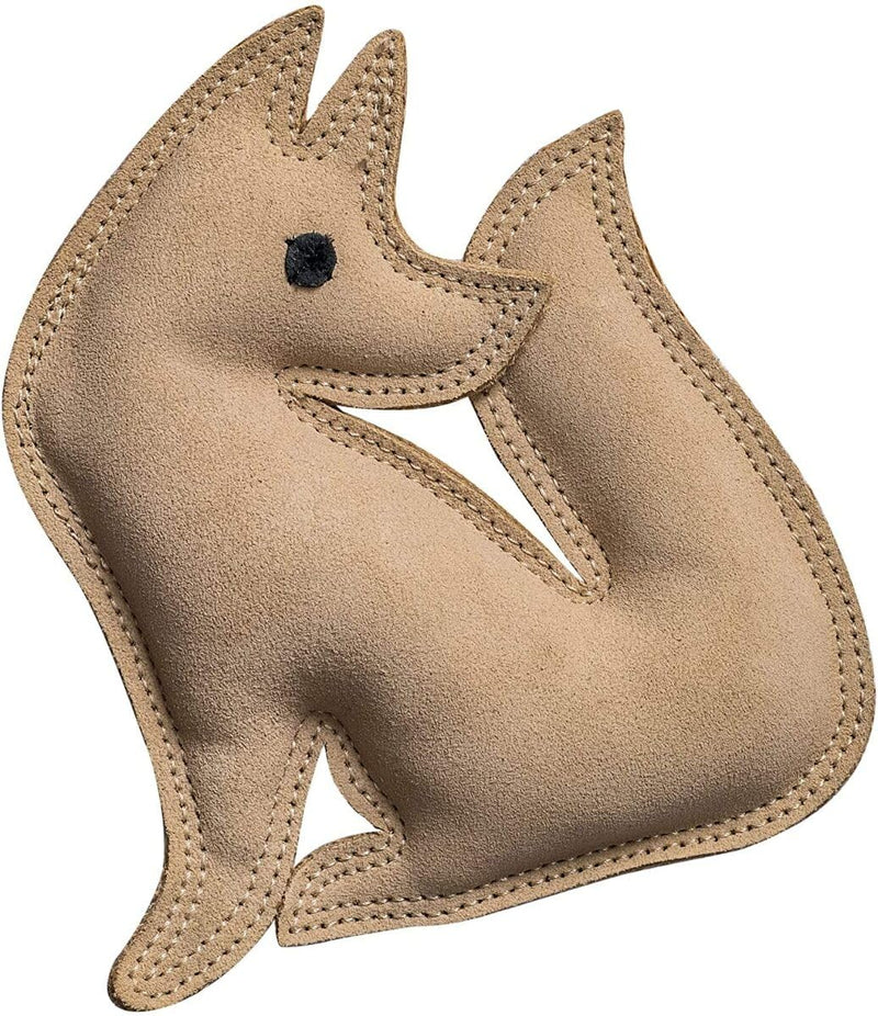 SPOT By Ethical Products Dura - Fused Leather Interactive Durable Dog Squeak Toy for Large and Small Dog - Fox - Small