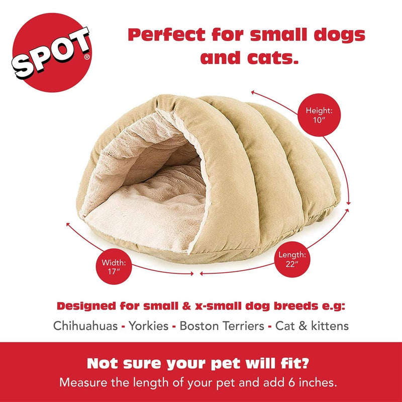 SPOT Cuddle Cave Dog Bed for Cats & Small Dogs - Calming & Cozy Covered