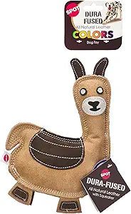 Spot dura fused all natural leather colors dog toy - llama