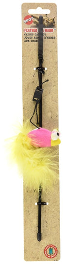 SPOT Ethical Feather Boa Toy with Wand and Catnip Cat Toy