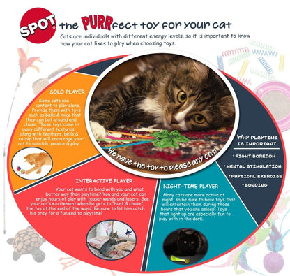 SPOT Ethical Mini Teaser Wands Cat Toy - Assorted