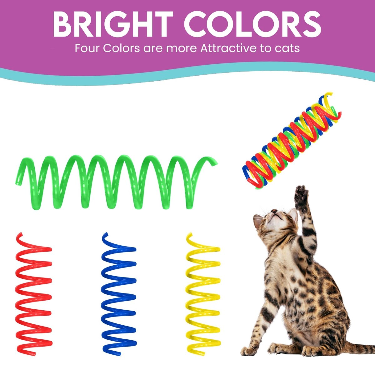 SPOT Ethical Thin Colorful Springs Cat Toy - Medium Breeds