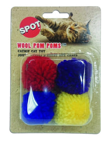 SPOT Ethical Wool Pom Poms with Catnip Cat Toy