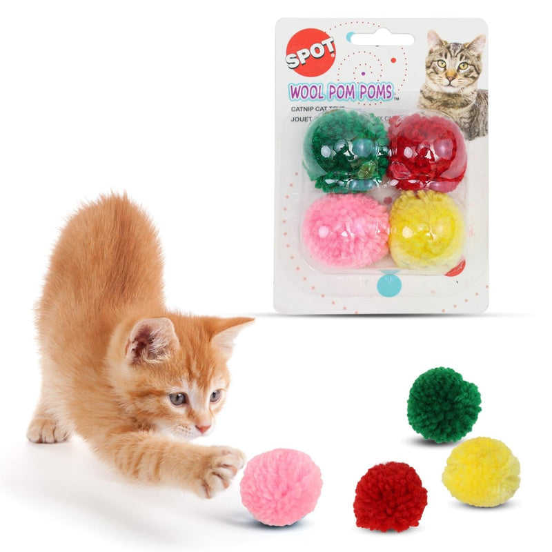 SPOT Ethical Wool Pom Poms with Catnip Cat Toy