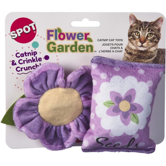 Spot flower garden catnip toy purple