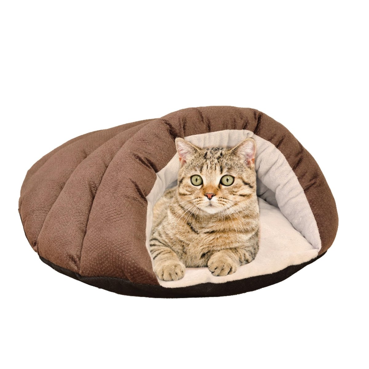 SPOT Sleep Zone Cuddle Cat Cave Bed for Indoor Cats and Mini Dogs 10 lbs  Durable, Comfortable, Washable 12 inches Long Chocolate