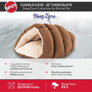 SPOT Sleep Zone Cuddle Cat Cave Bed for Indoor Cats and Mini Dogs 10 lbs - Durable, Comfortable, Washable - 12 inches Long - Chocolate