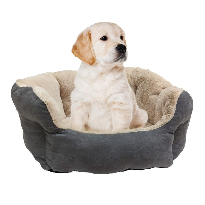 SPOT Sleep Zone Puppy Beds for Small Dogs Washable - Reversible Cushion 18 Inches Cute Pet Bed for Cats & Small Sized Dogs - Award Winning - Light Grey, 18x16