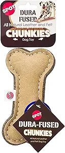 Spot thick chunky layers leather bone dog toy