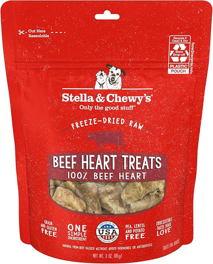 Stella and Chewy’s freeze dried raw 100% beef heart treats