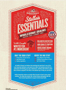 Stella & Chewy Essentials Wholesome grains whitefish & salmon recipe dry dog food 3lb