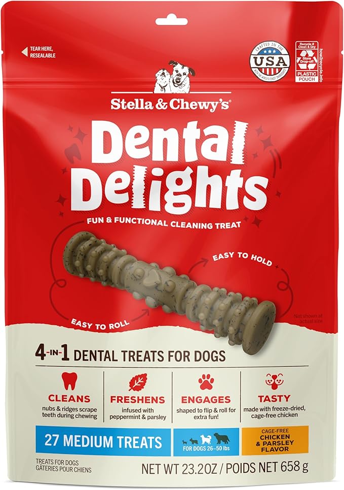 Stella & Chewy's Dental Delights Medium Dental Dog Treats, 23.2 - oz bag