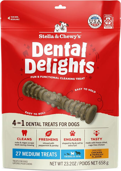 Stella & Chewy's Dental Delights Medium Dental Dog Treats, 23.2 - oz bag