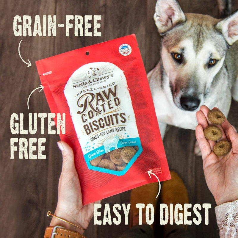 Stella & Chewy's Freeze - Dried Raw Coated Dog Biscuits – Grass - Fed Beef Recipe – Protein Rich, Grain Free Dog & Puppy Treat – Great Snack for Training & Rewarding – 9 oz Bag