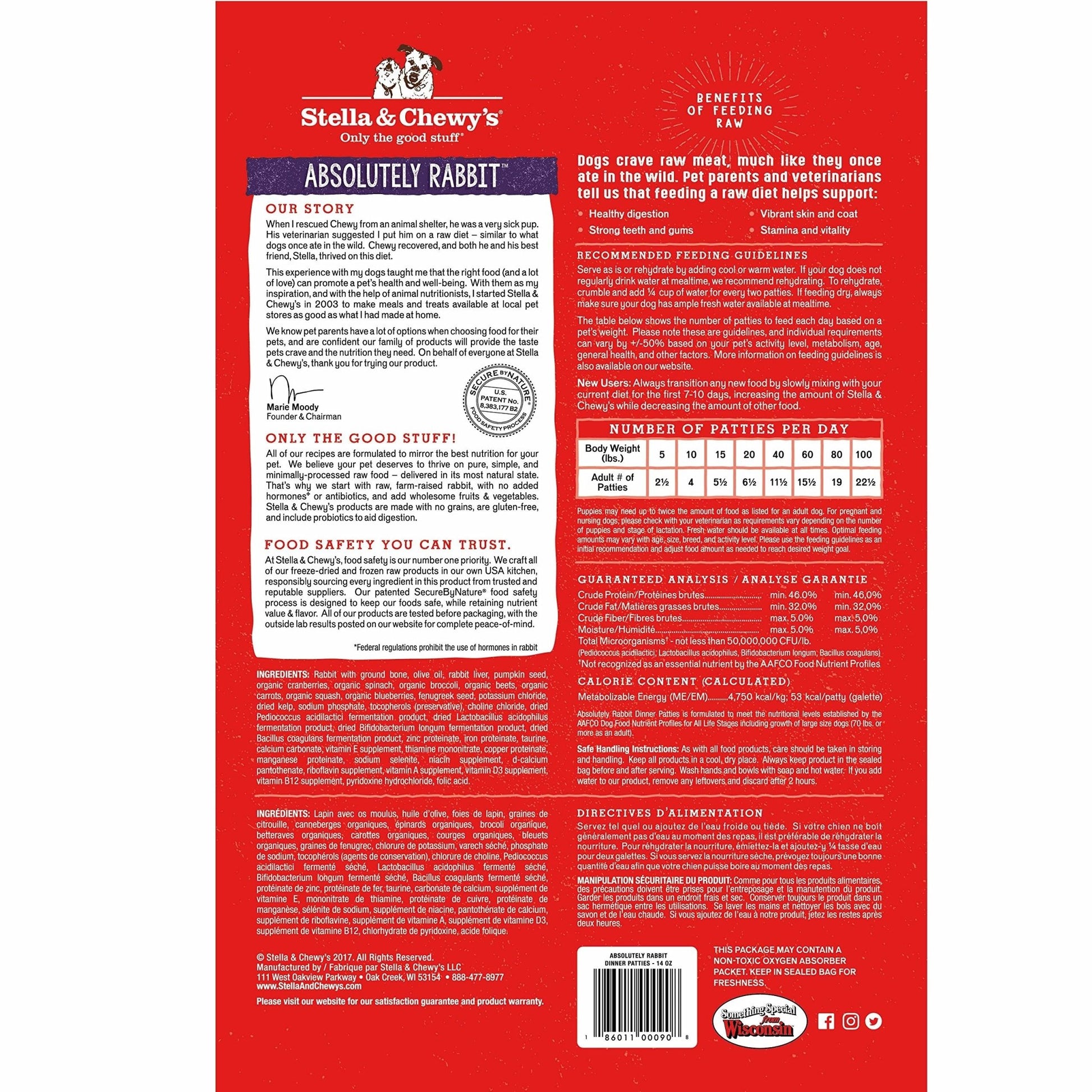 Stella & Chewy's Freeze Dried Raw Dinner Patties | Absolutely Rabbit Recipe | 14 oz Bag