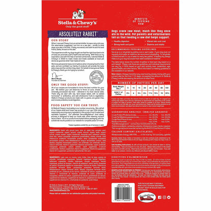 Stella & Chewy's Freeze Dried Raw Dinner Patties | Absolutely Rabbit Recipe | 14 oz Bag