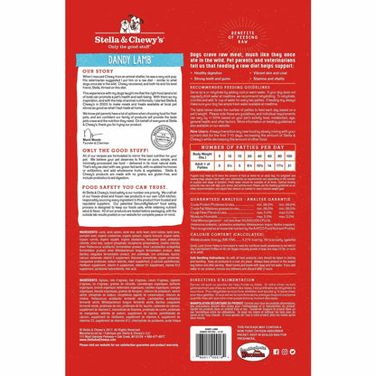 Stella & Chewy's Freeze Dried Raw Dinner Patties | Dandy Lamb Recipe | 14 oz Bag