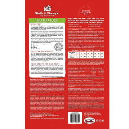 Stella & Chewy's Freeze Dried Raw Dinner Patties – Grain Free Dog Food, Protein Rich Duck Duck Goose Recipe – 5.5 oz Bag