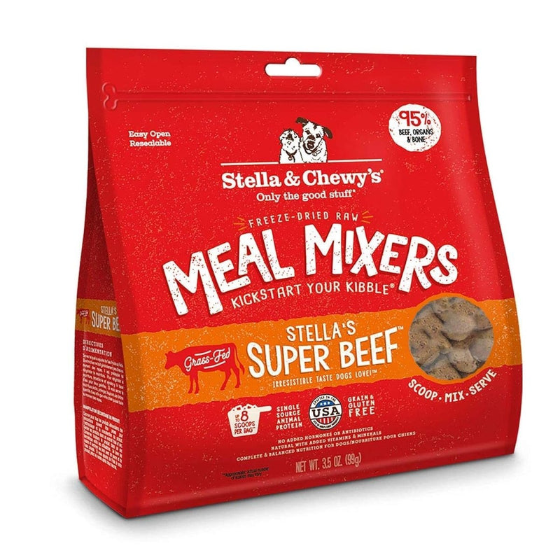 Stella & Chewy`s Freeze Dried Raw Super Beef Meal Mixer – Dog Food Topper for Small & Large Breeds – Grain Free, Protein Rich Recipe – 3.5 oz Bag