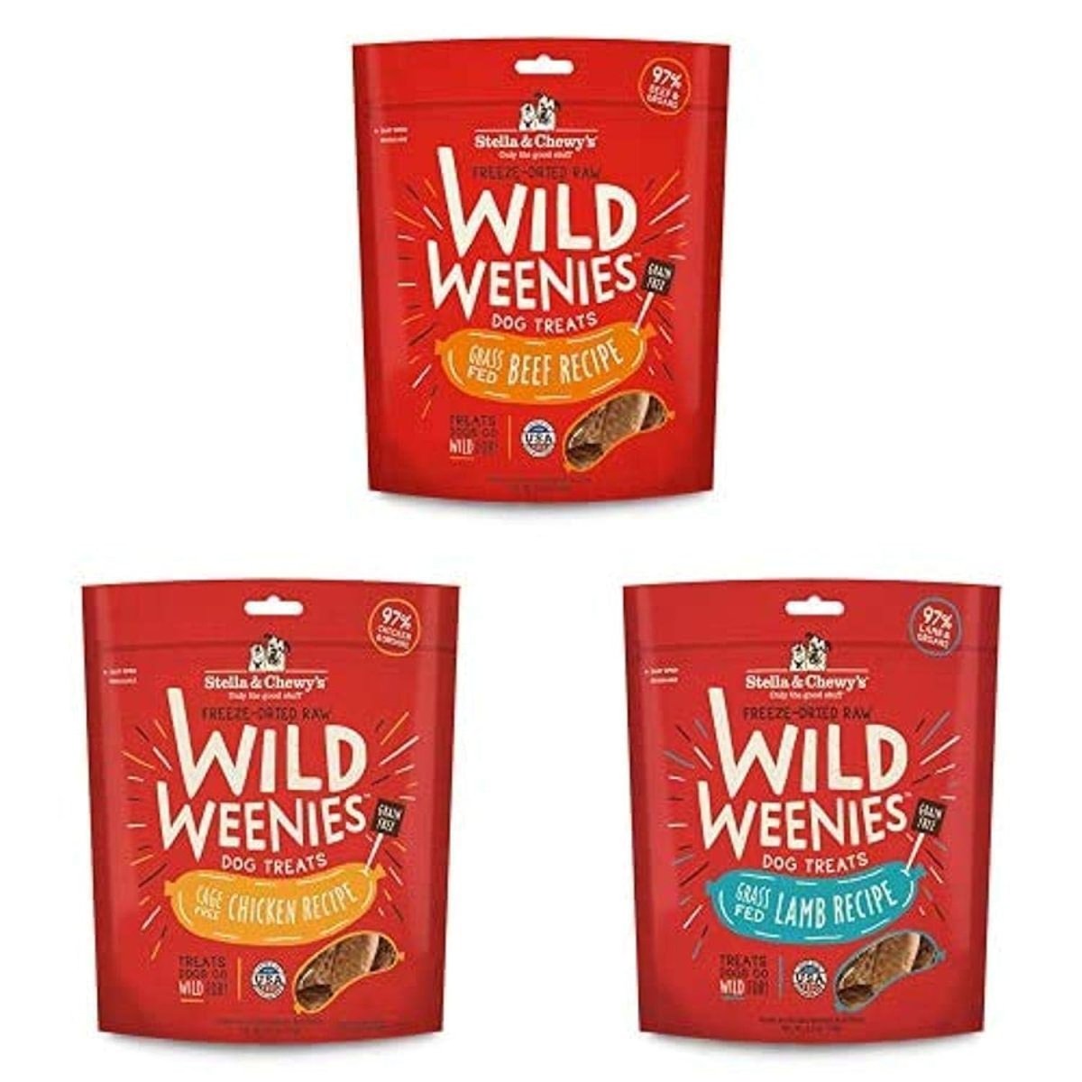 Stella & Chewy's Freeze - Dried Raw Wild Weenies Dog Treats 3.25 oz Beef