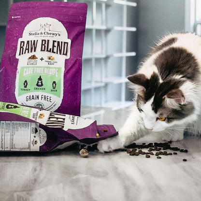 Stella & Chewy's Raw Blend Premium Kibble Cat Food – Grain Free, Protein Rich Meals – Cage - Free Poultry Recipe – 2.5 lb. Bag