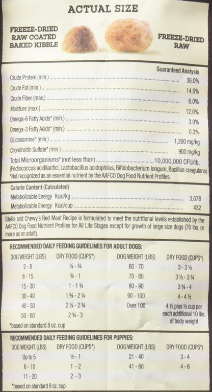 Stella & Chewy'S Raw Blend Red Meat Recipe Kibble 3.5 Lb