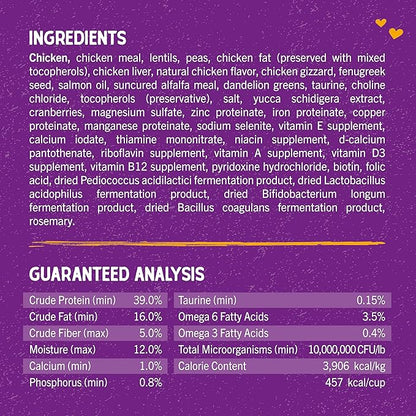 Stella & Chewy's Raw Coated Premium Kibble Cat Food – Grain Free, Protein Rich Meals – Cage - Free Chicken Recipe – 2.5 lb. Bag