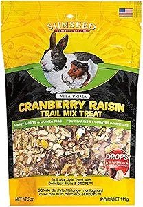Sunseed trail mix rabbit treats Guinea pigs cranberry apple pouch 5oz