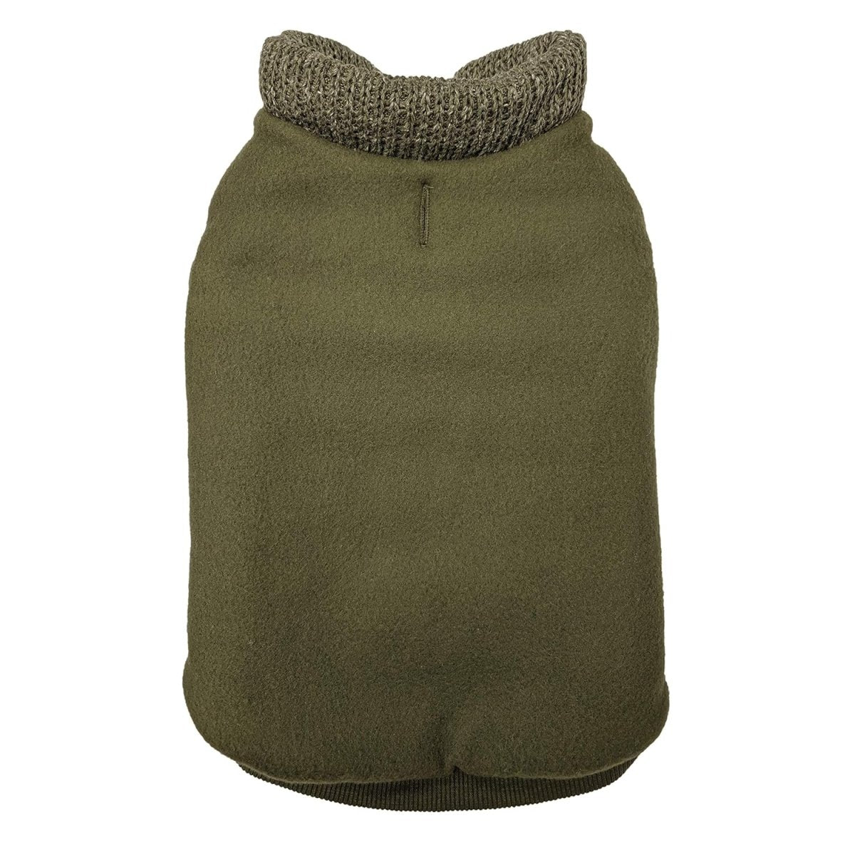 Sweater Trim Puffy Coat For Dog - Olive - Extra Small Dog Coat