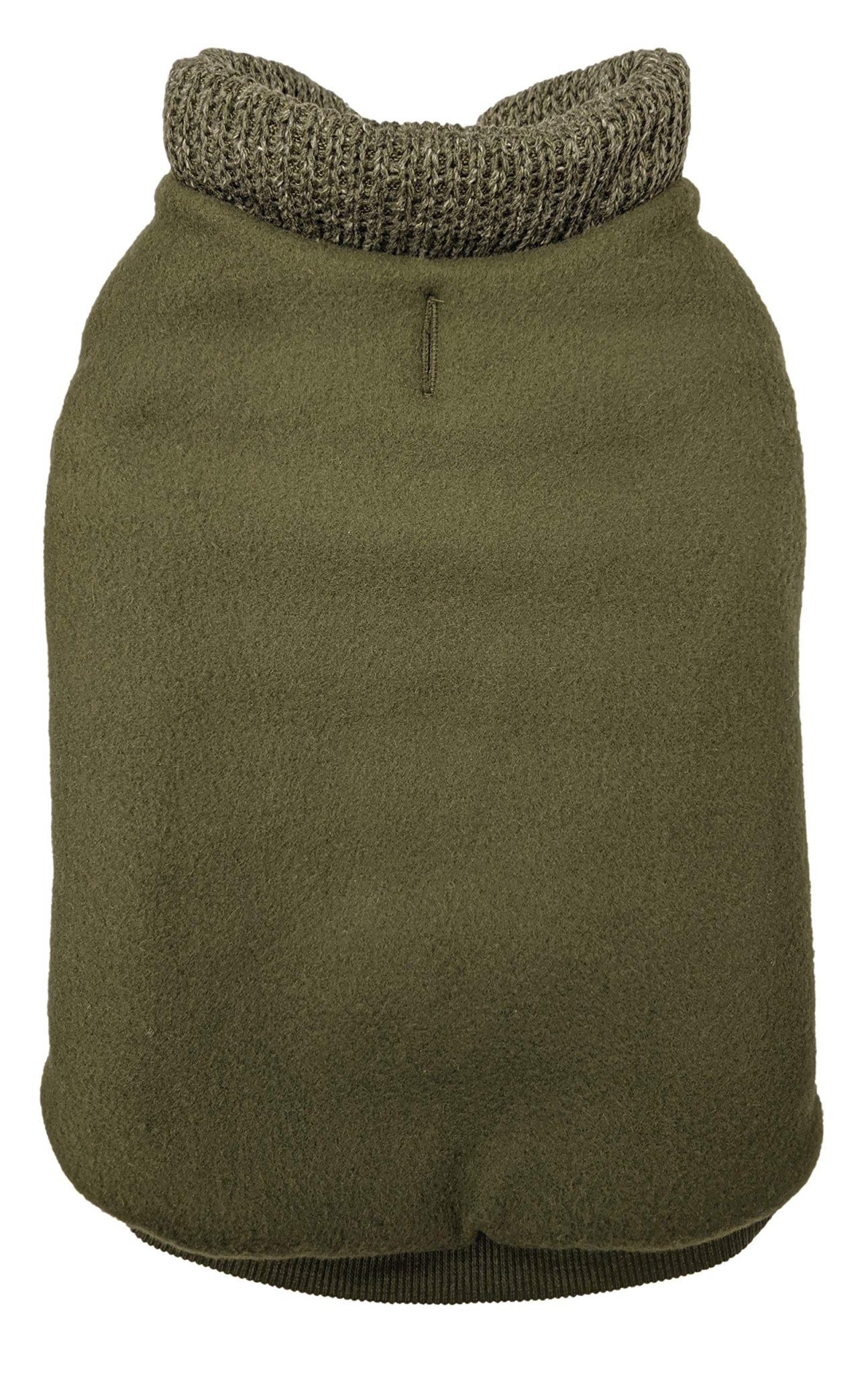 /Sweater Trim Puffy Coat/Dog Coat/Olive/Large