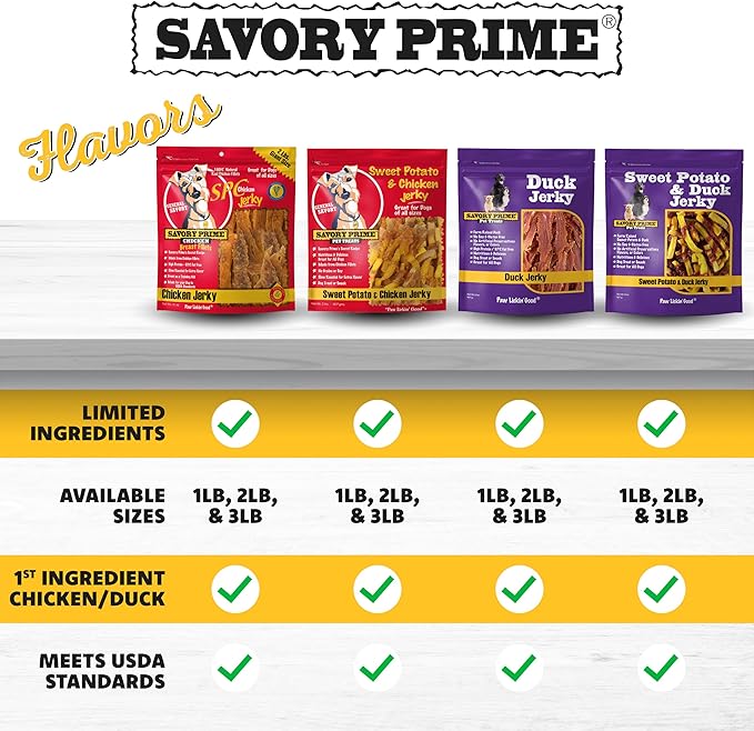 Sweet potato and duck jerky 3lb