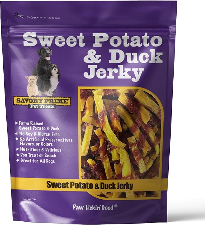 Sweet potato and duck jerky 3lb