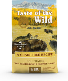 Taste of the wild 14lbs high prairie canine recipe with roasted bison and roasted venison