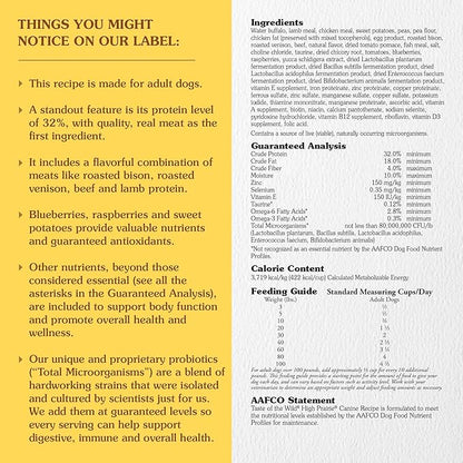 Taste of the wild 14lbs high prairie canine recipe with roasted bison and roasted venison
