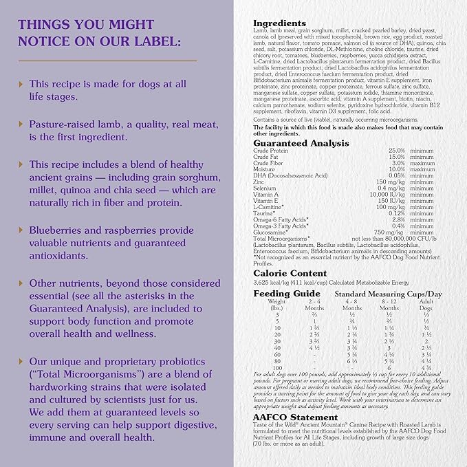 Taste of the wild ancient mountain canine with roasted lamb