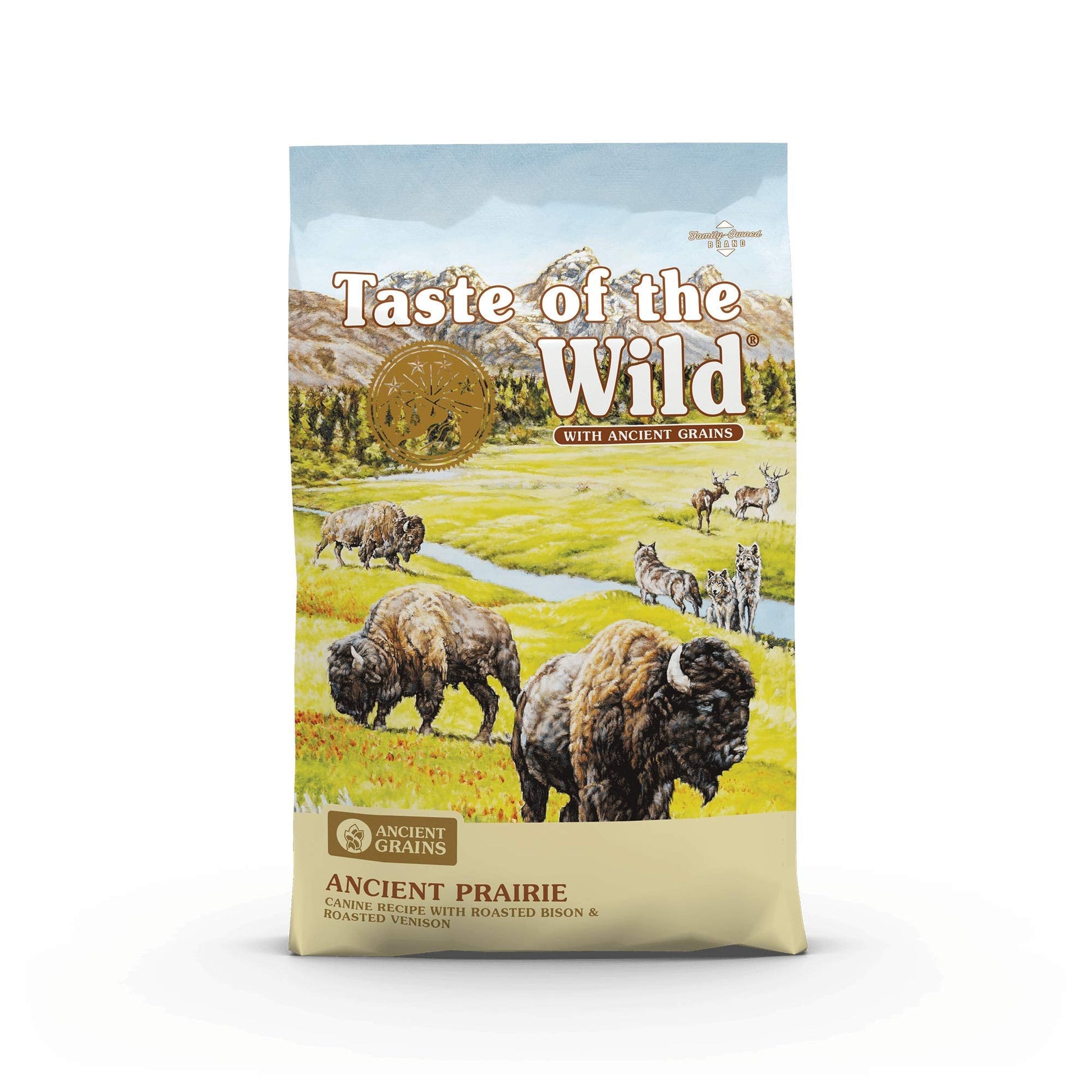 Taste of the Wild Ancient Prairie Canine Recipe with Roasted Bison & Venison – High - Protein Dry Dog Food with Ancient Grains – 5 lb Bag