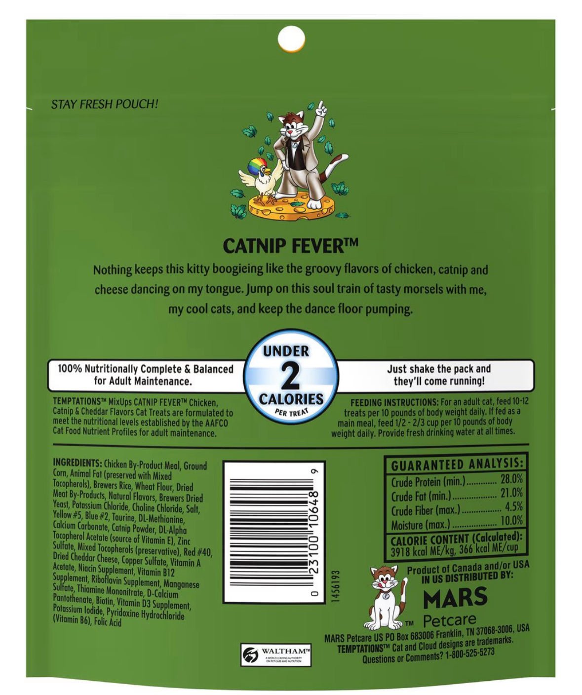 Temptations MixUps Catnip Fever Flavor Soft & Crunchy Cat Treats, 6.3 - oz bag