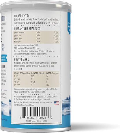 The honest kitchen daily boosters turkey bone broth