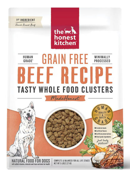 The Honest Kitchen Grain - Free Beef Whole Food Clusters Dry Dog Food, 5 - lb bag